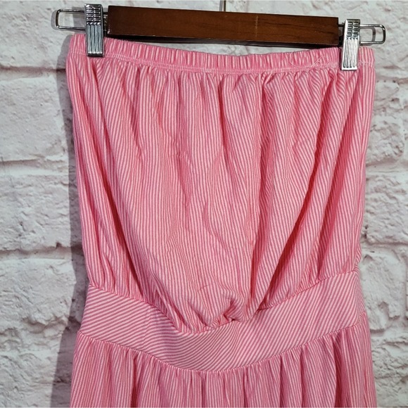 Lilly Pulitzer Pink Pin Stripe Strapless Tube Top Mini Dress - Picture 2 of 9